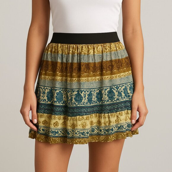 My Collection Boho Tiered Rayon Skirt - Picture 1 of 4